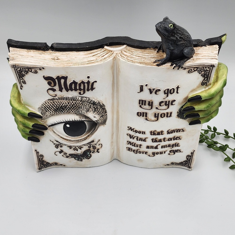 Halloween Faux Magic Book Witch Hands Prop Figurine Tabletop Decor 11.5" Resin - Picture 4 of 9